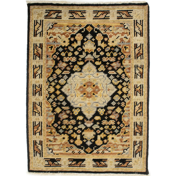 Foundry Select Handmade HandKnotted Wool Black Rug Wayfair Canada